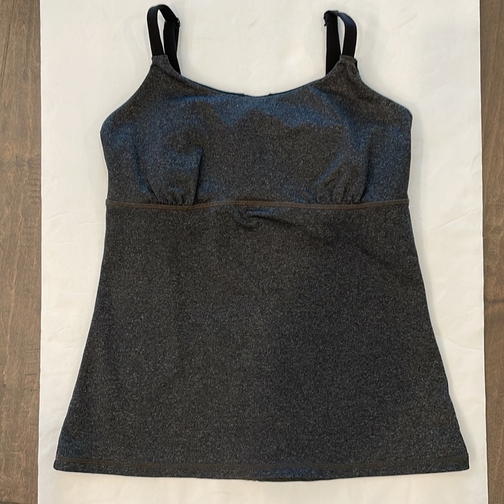 Prana charcoal gray and black tank, size Medium